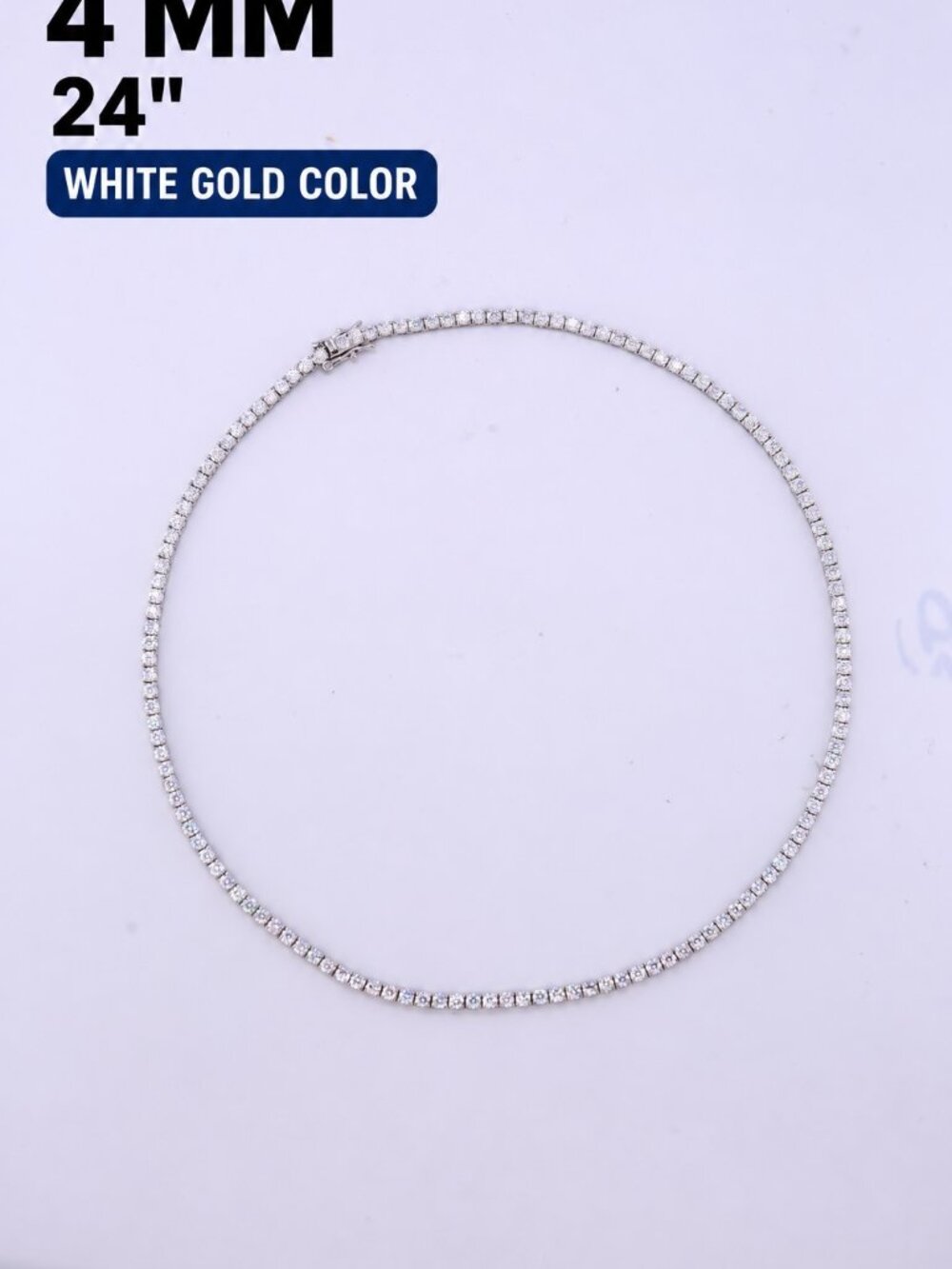 LEKANI 4mm Moissanite Tennis Necklace S925 Silver 24 in